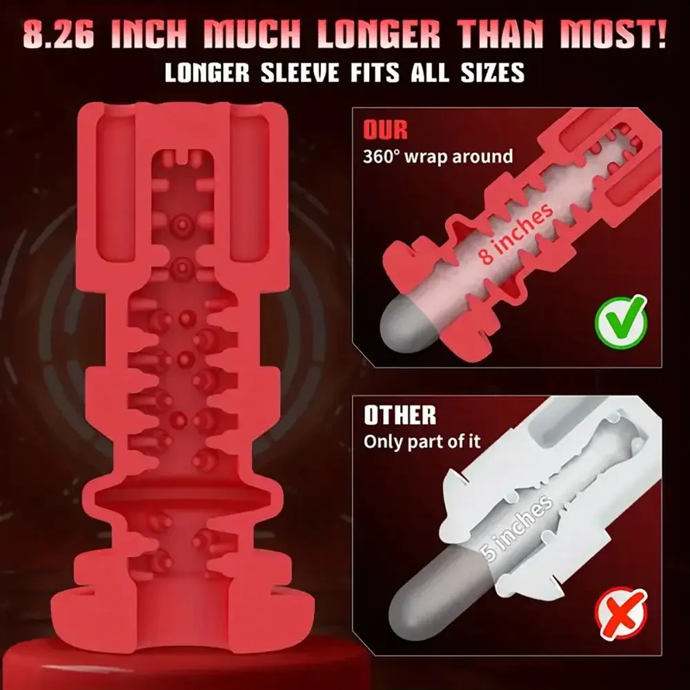 10 Vibrating 8 Thrusting LCD Display Adult Male Automatic Masturbator