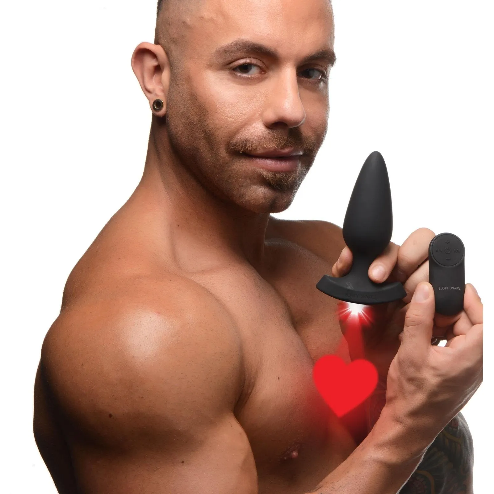 28x Laser Heart Silicone Anal Plug With Remote &ndash