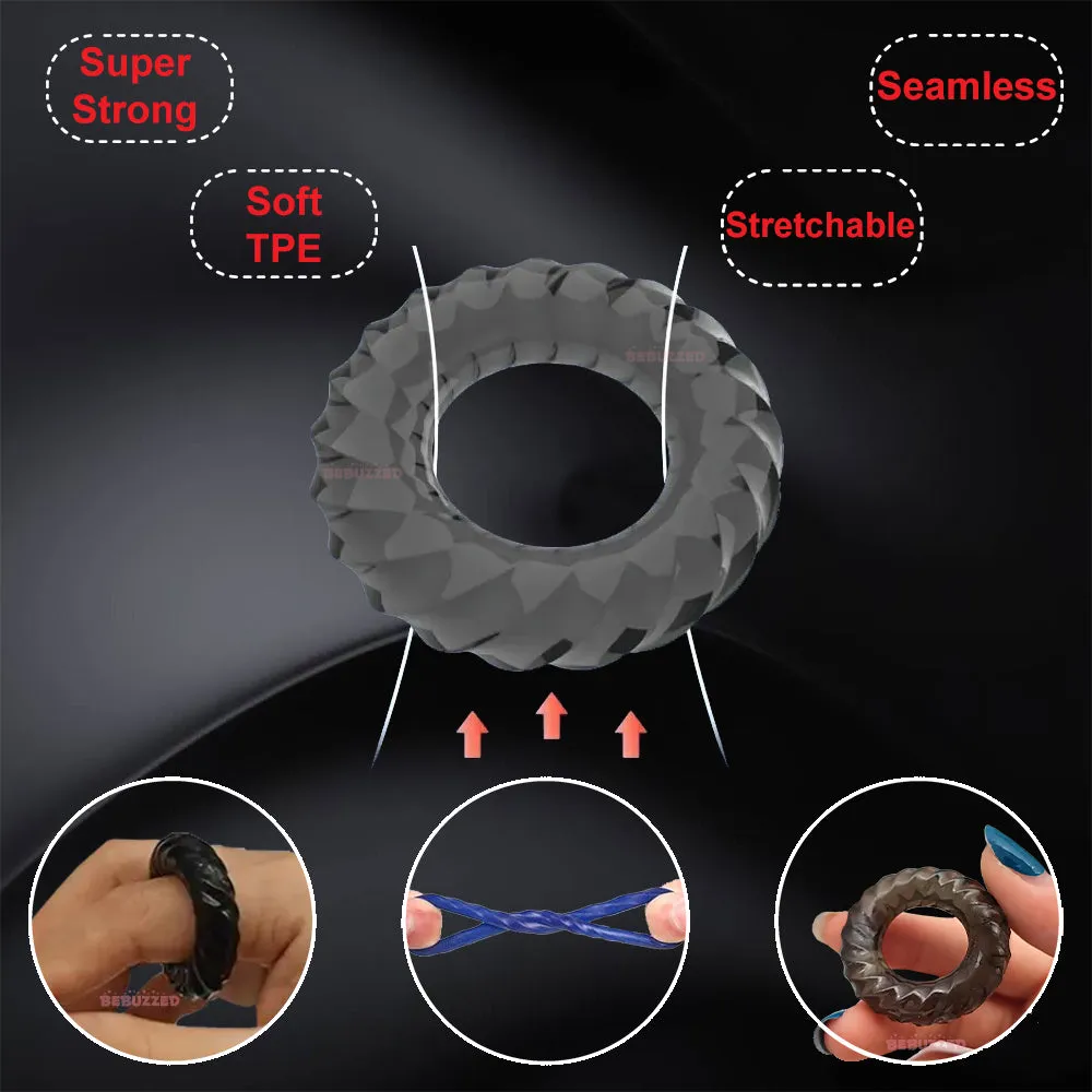 3 Cock Rings Thick Strong Stretchable Penis Balls Ring Couples Erection Enhancer