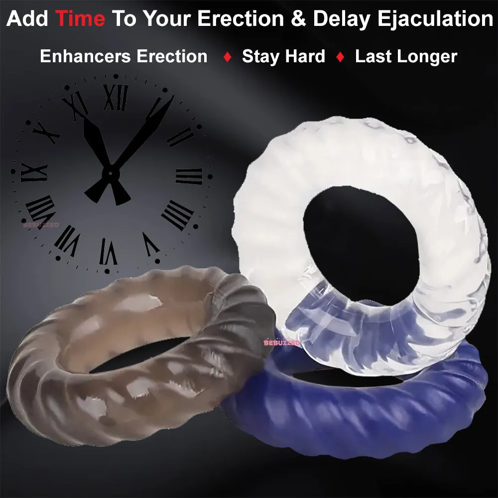 3 Cock Rings Thick Strong Stretchable Penis Balls Ring Couples Erection Enhancer