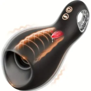 5X10-Mode Tongue Licking Penis 360°Wrapped Automatic Masturbator