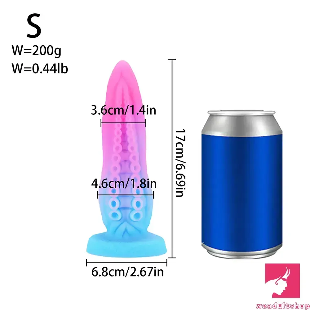 6.69in 7.87in 9.05in Fantasy Octopus Tentacle Silicone Flexible Dildo