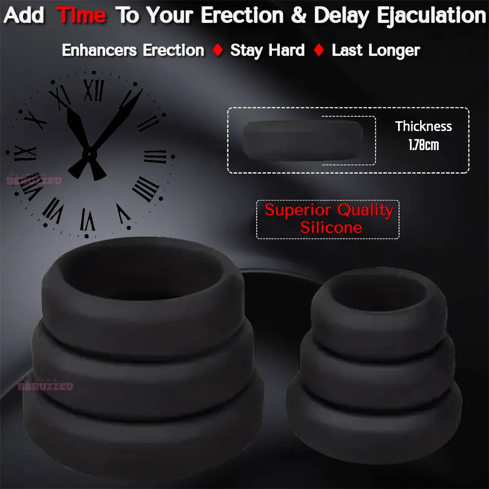 6x Thick Strong Silicone Cock Rings Erection Enhancer Couples Penis Balls Ring