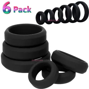 6x Thick Strong Silicone Cock Rings Erection Enhancer Couples Penis Balls Ring