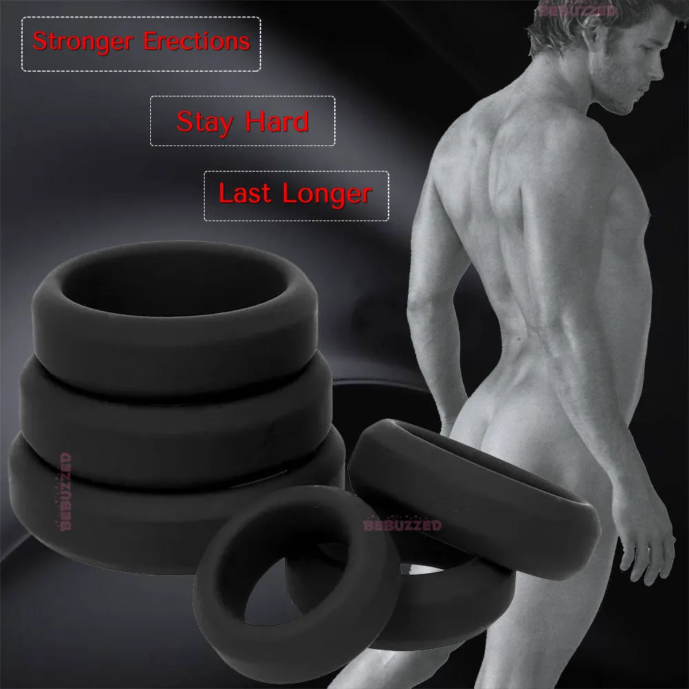 6x Thick Strong Silicone Cock Rings Erection Enhancer Couples Penis Balls Ring