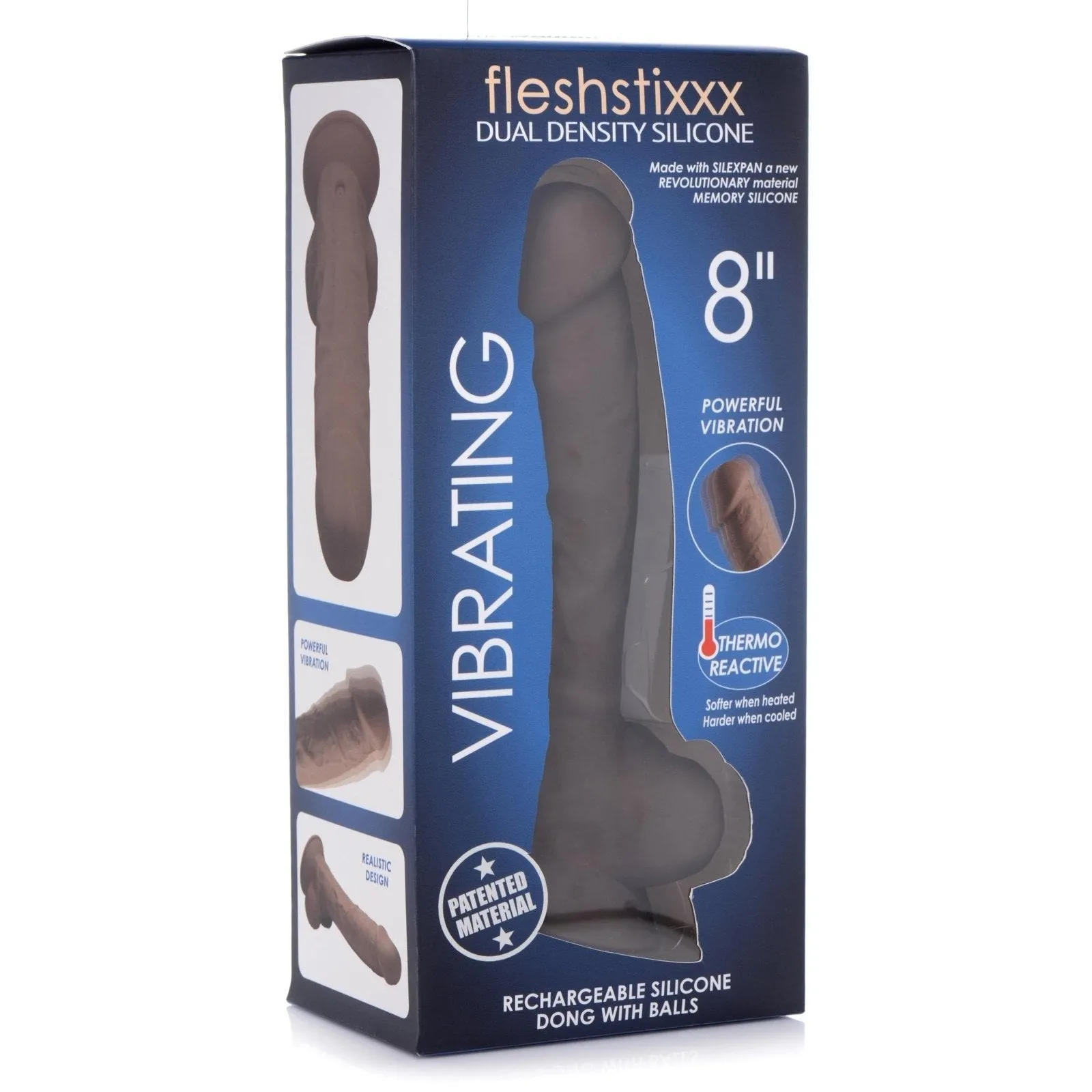 8 Inch Silexpan Hypoallergenic Silicone Vibrating Dildo