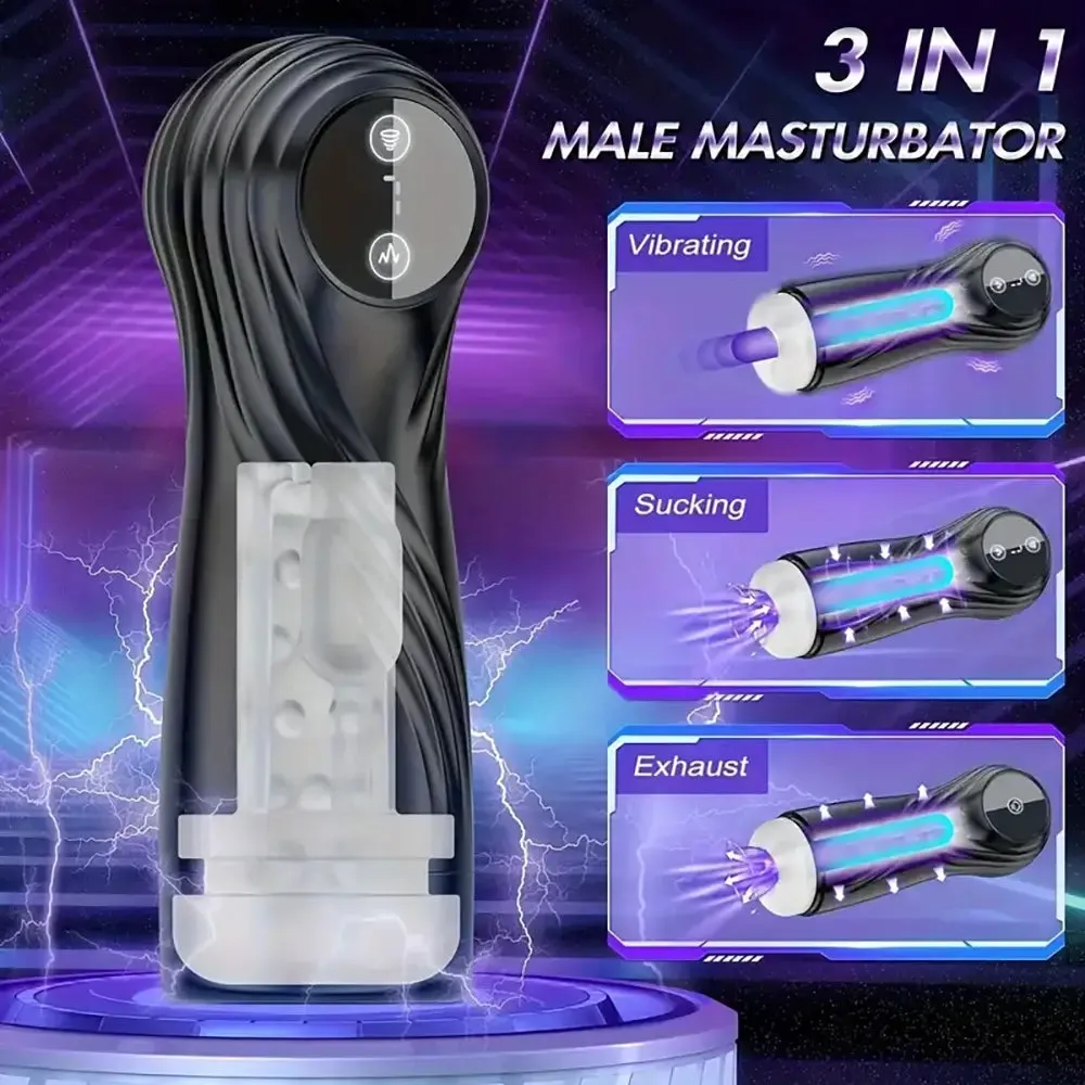 Automatic Sucking Vibrating 7 Modes Exhaust Male Masturbator