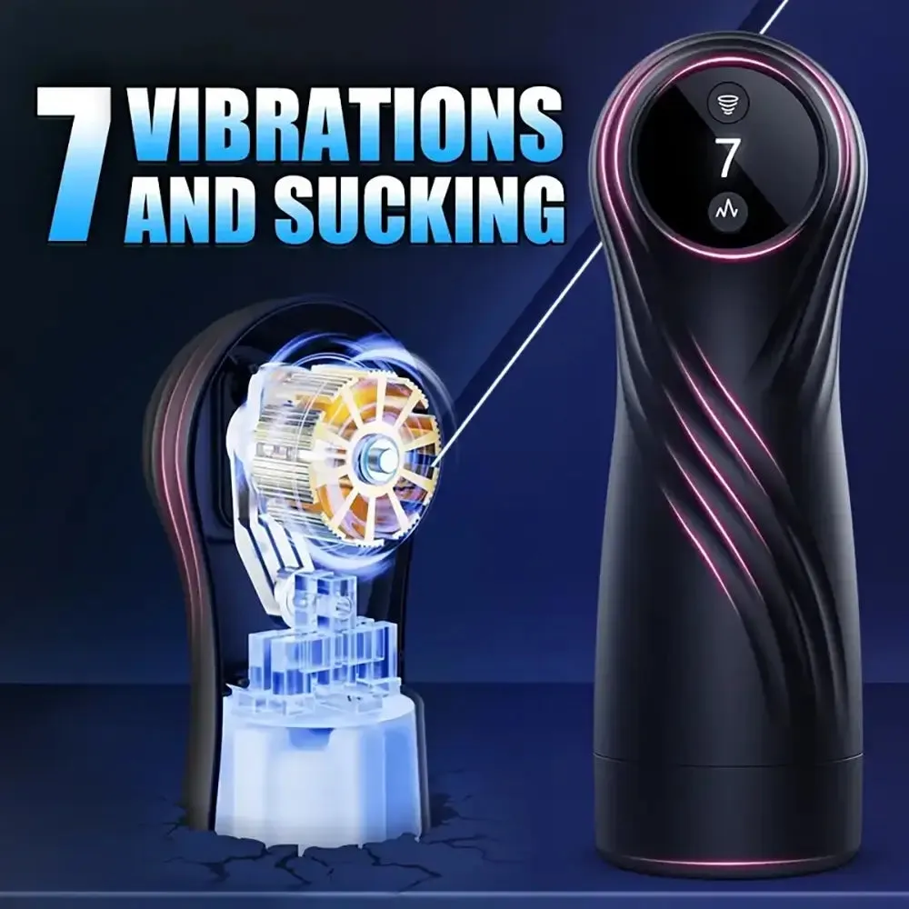 Automatic Sucking Vibrating 7 Modes Exhaust Male Masturbator