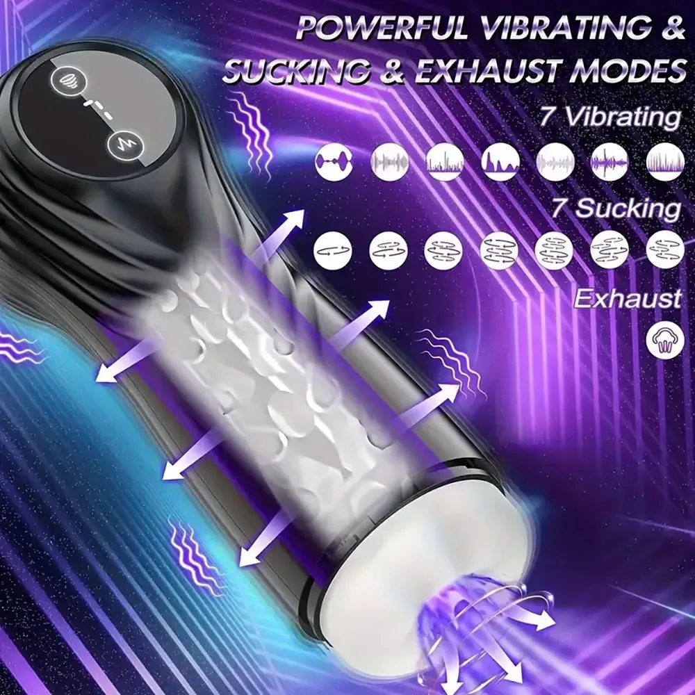 Automatic Sucking Vibrating 7 Modes Exhaust Male Masturbator