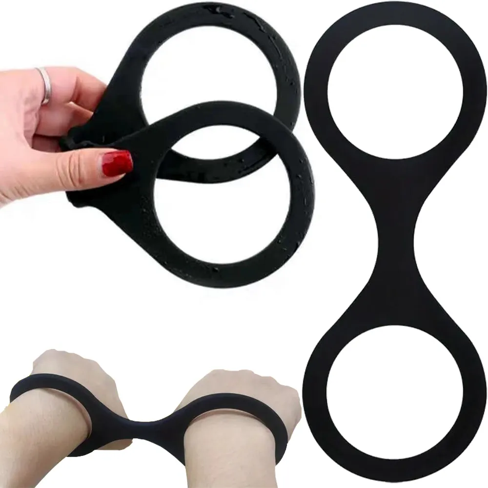 BDSM Silicone Handcuffs Unisex Bondage Restraints Fetish Hand Cuffs