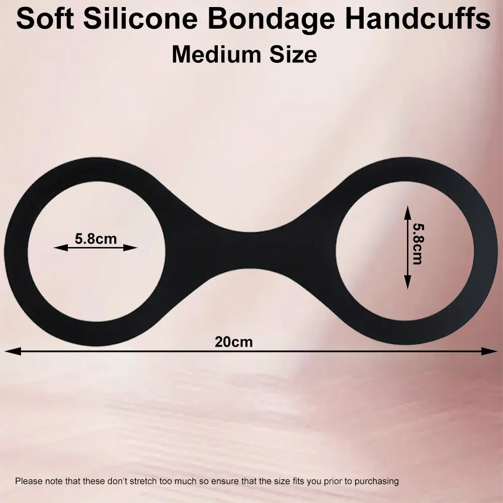 BDSM Silicone Handcuffs Unisex Bondage Restraints Fetish Hand Cuffs