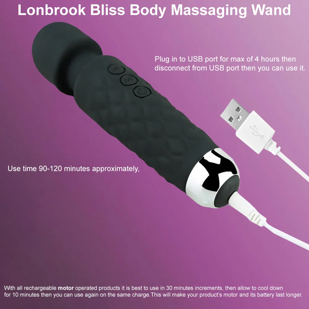 Bliss Strong Handheld Massage Full Body Wand Rechargeable Cordless