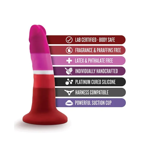 Blush Novelties - Avant P3 Lesbian Pride Beauty Silicone Dong Realistic Dildo 5.5 (Multi Colour)