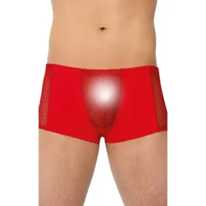 Boxeri sexy SOFTLINE Shorts 4515. lenjerie erotică pentru bărbați cu secțiune frontală din plasă. culoare roșu. mărime XL
