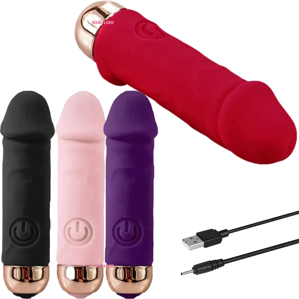 Bullet Vibrator Realistic Dual Layer Silicone Rechargeable Clitoral Stimulator