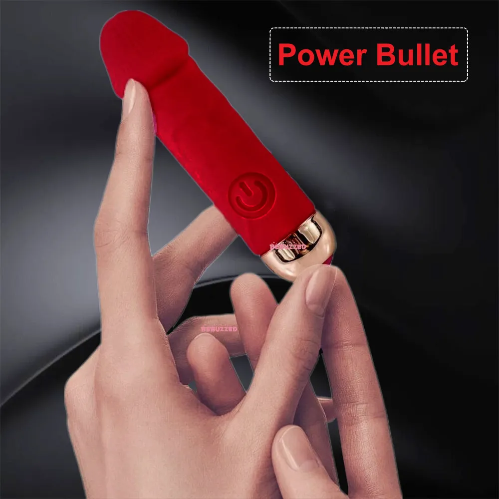 Bullet Vibrator Realistic Dual Layer Silicone Rechargeable Clitoral Stimulator