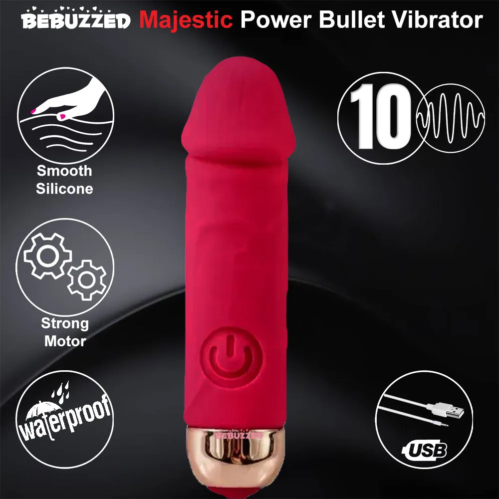 Bullet Vibrator Realistic Dual Layer Silicone Rechargeable Clitoral Stimulator