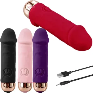 Bullet Vibrator Realistic Dual Layer Silicone Rechargeable Clitoral Stimulator
