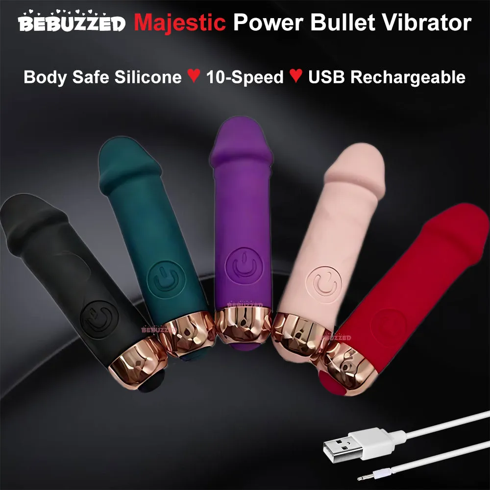 Bullet Vibrator Realistic Dual Layer Silicone Rechargeable Clitoral Stimulator