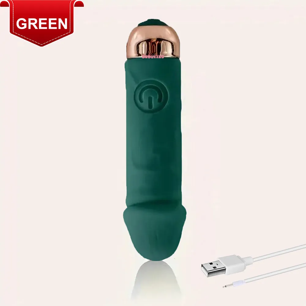 Bullet Vibrator Realistic Dual Layer Silicone Rechargeable Clitoral Stimulator