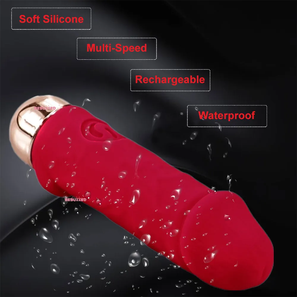 Bullet Vibrator Realistic Dual Layer Silicone Rechargeable Clitoral Stimulator