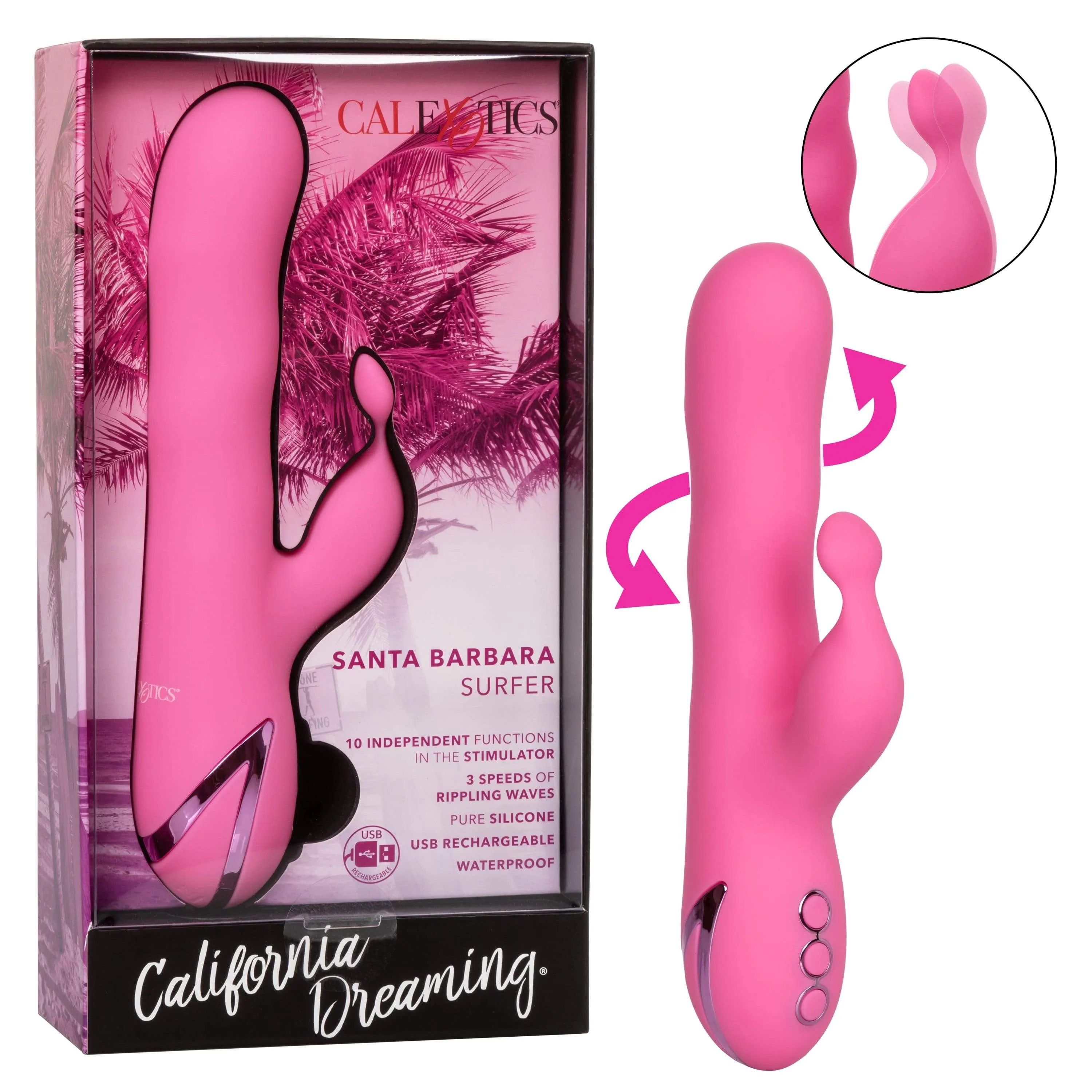 California Exotics - California Dreaming Santa Barbara Surfer Rabbit Vibrator (Pink)