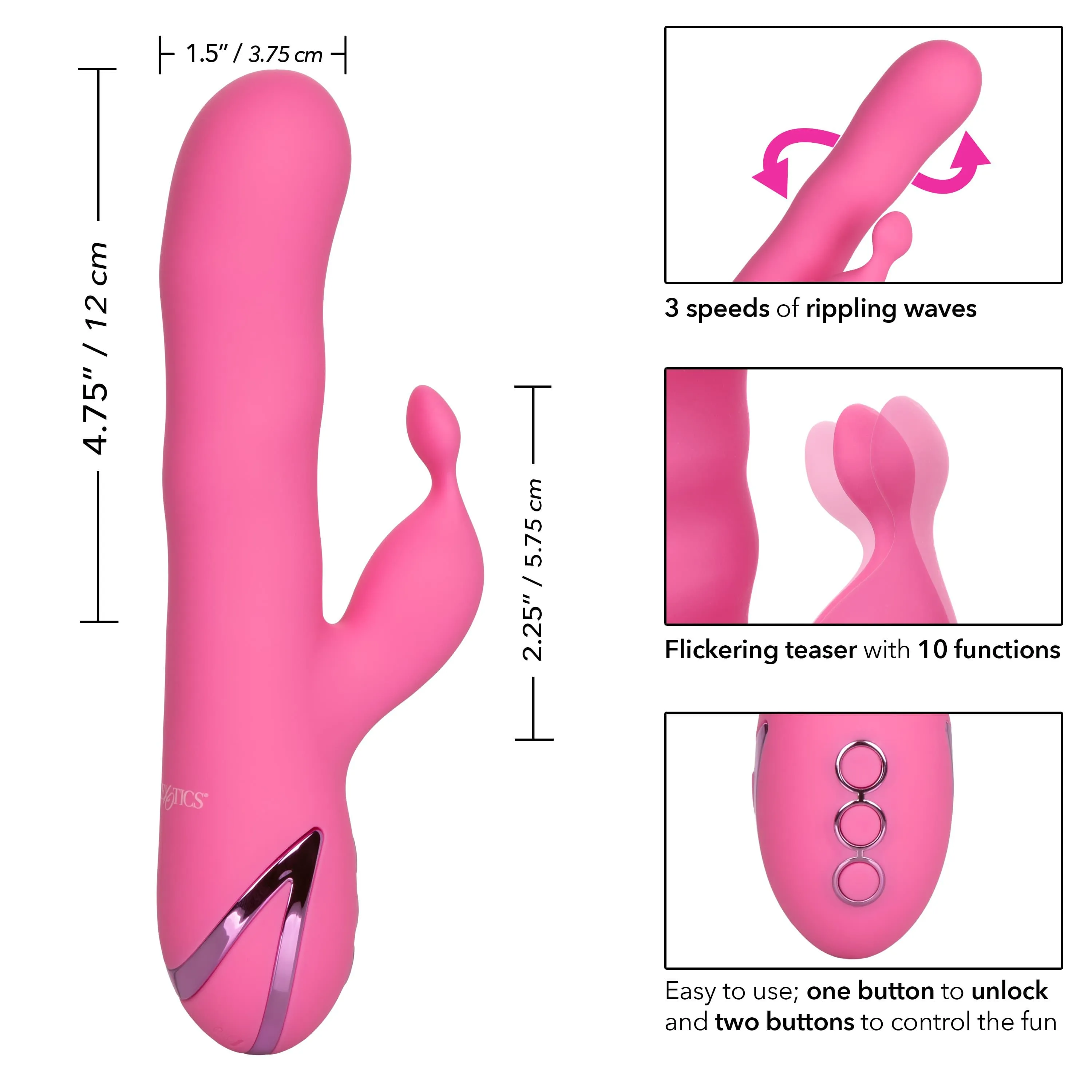 California Exotics - California Dreaming Santa Barbara Surfer Rabbit Vibrator (Pink)