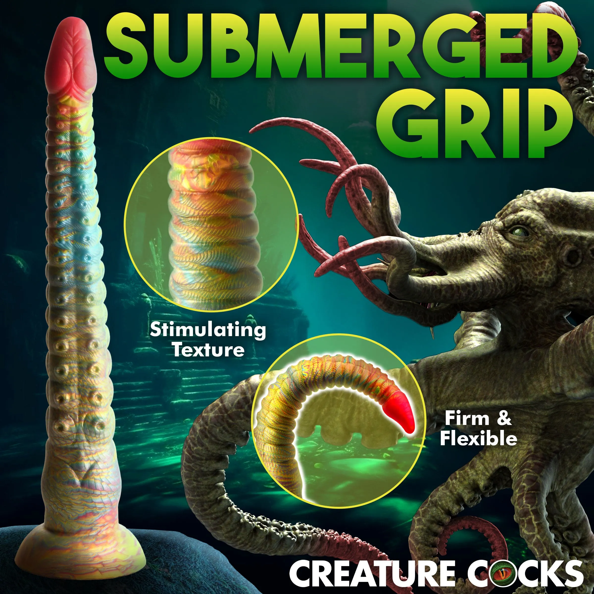 Creature Cocks Tenta-Dick Tentacle Suction Cup Dildo Anal Snake Giant Sex Toy