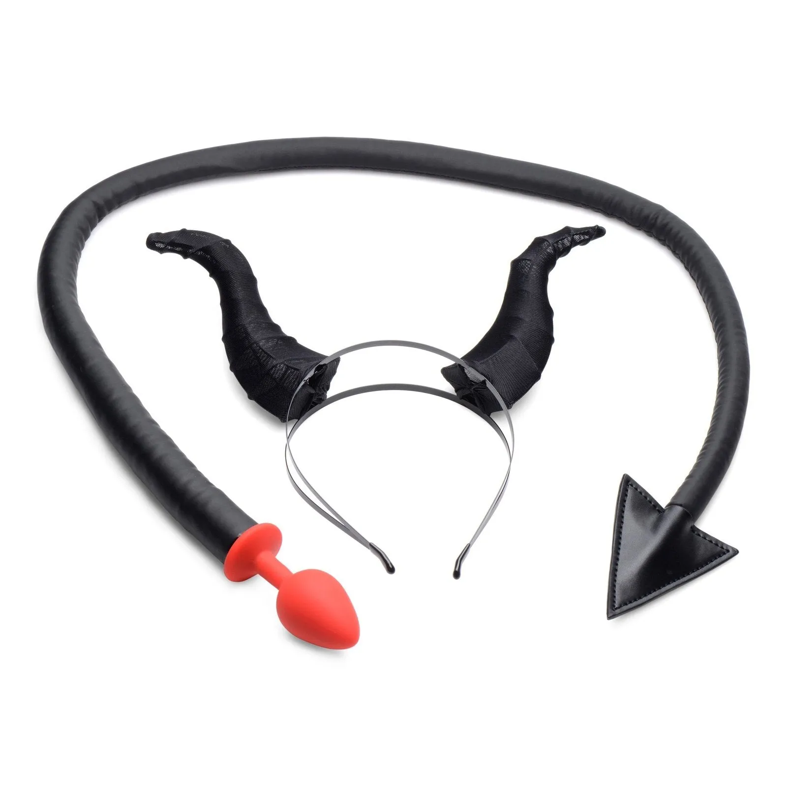 Devil Tail Anal Plug And Horns Set