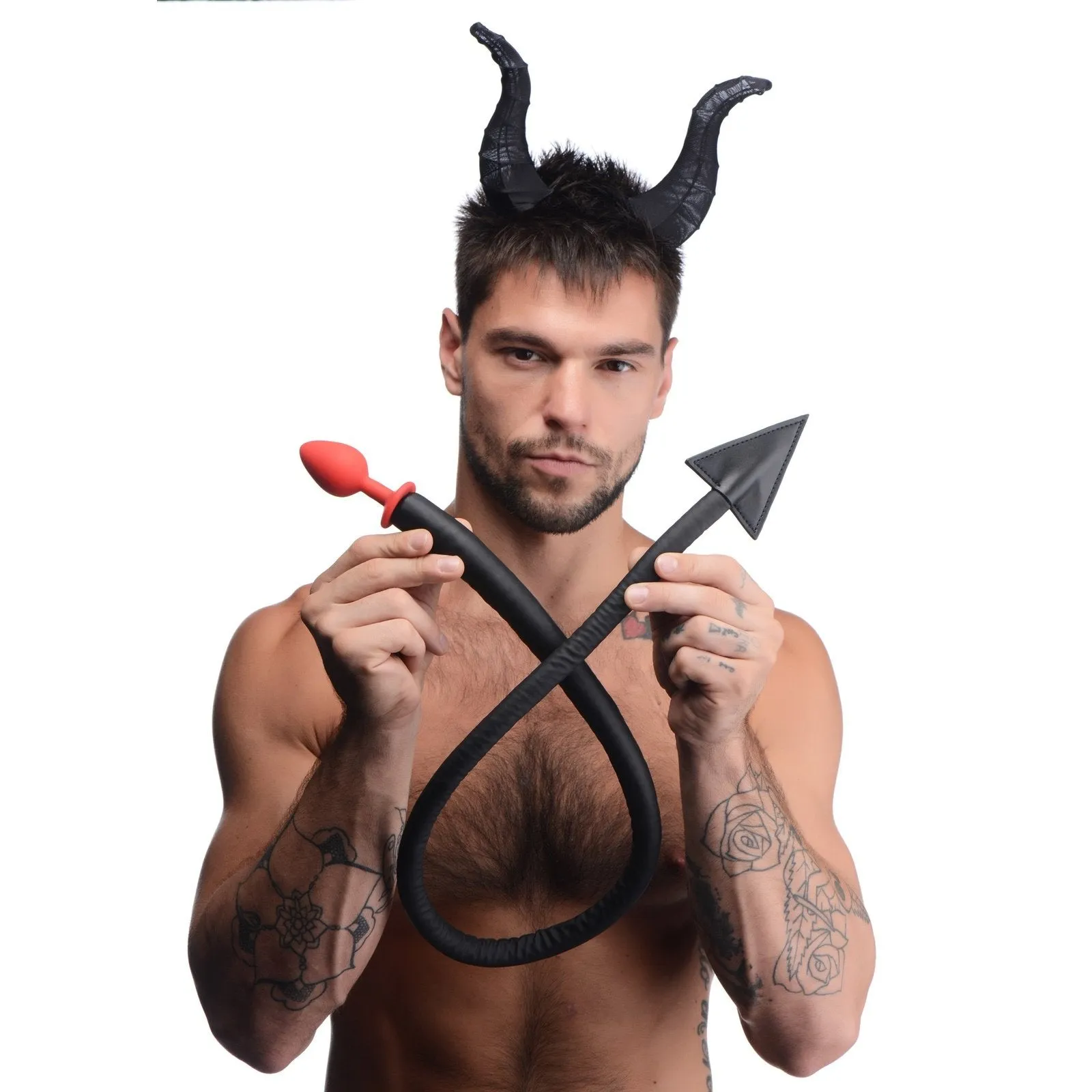 Devil Tail Anal Plug And Horns Set