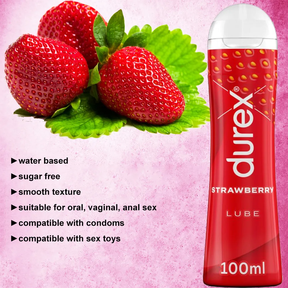 Durex Strawberry Lube 100ml Personal Lubricant Edible Oral Sex Lube