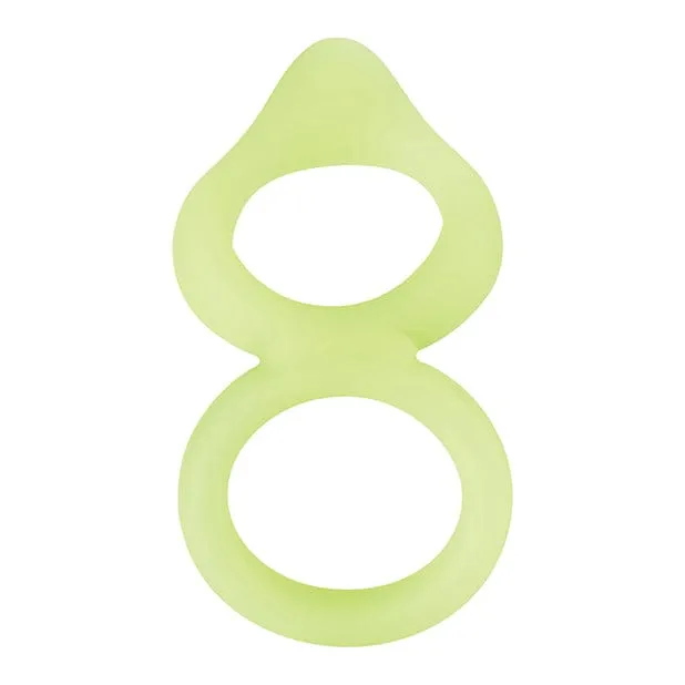 Forto - F 88 Silicone Double Cock and Ball Ring Glow in the Dark (Yellow)