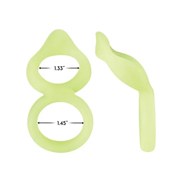 Forto - F 88 Silicone Double Cock and Ball Ring Glow in the Dark (Yellow)