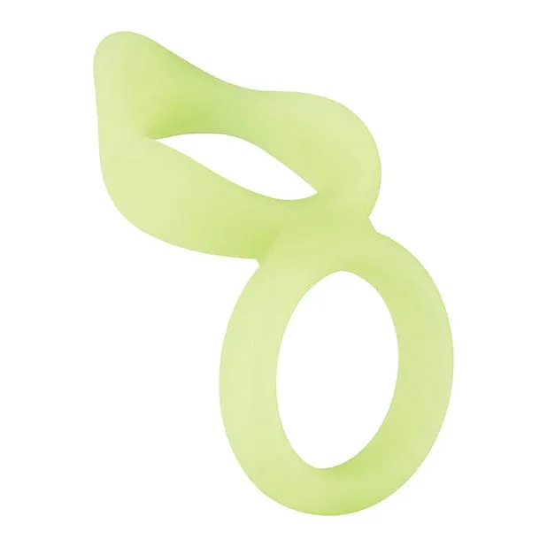 Forto - F 88 Silicone Double Cock and Ball Ring Glow in the Dark (Yellow)