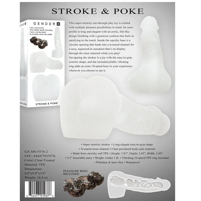 Gender X Stroke & Poke Stroker with Cock Ring