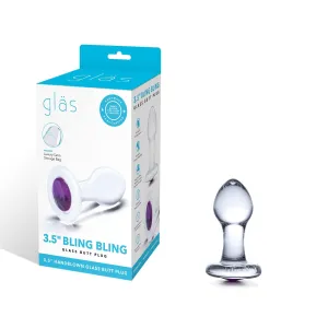 Glas - Bling Bling Glass Butt Plug 3.5 (Clear)