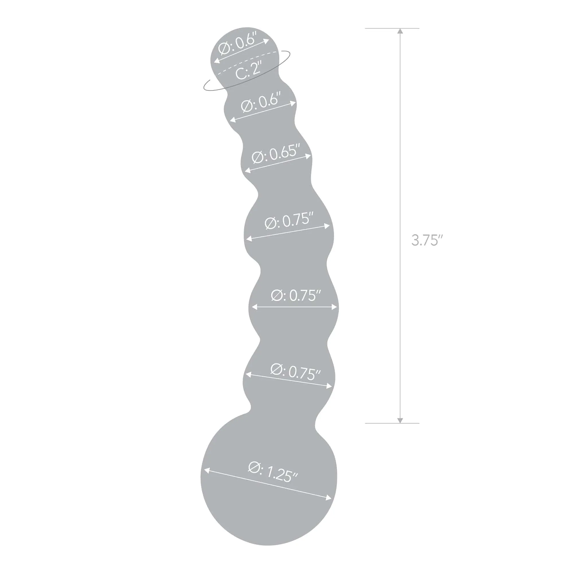 Glas - Curved Glass Beaded Hand Blown Glass Dildo 5 (Clear)
