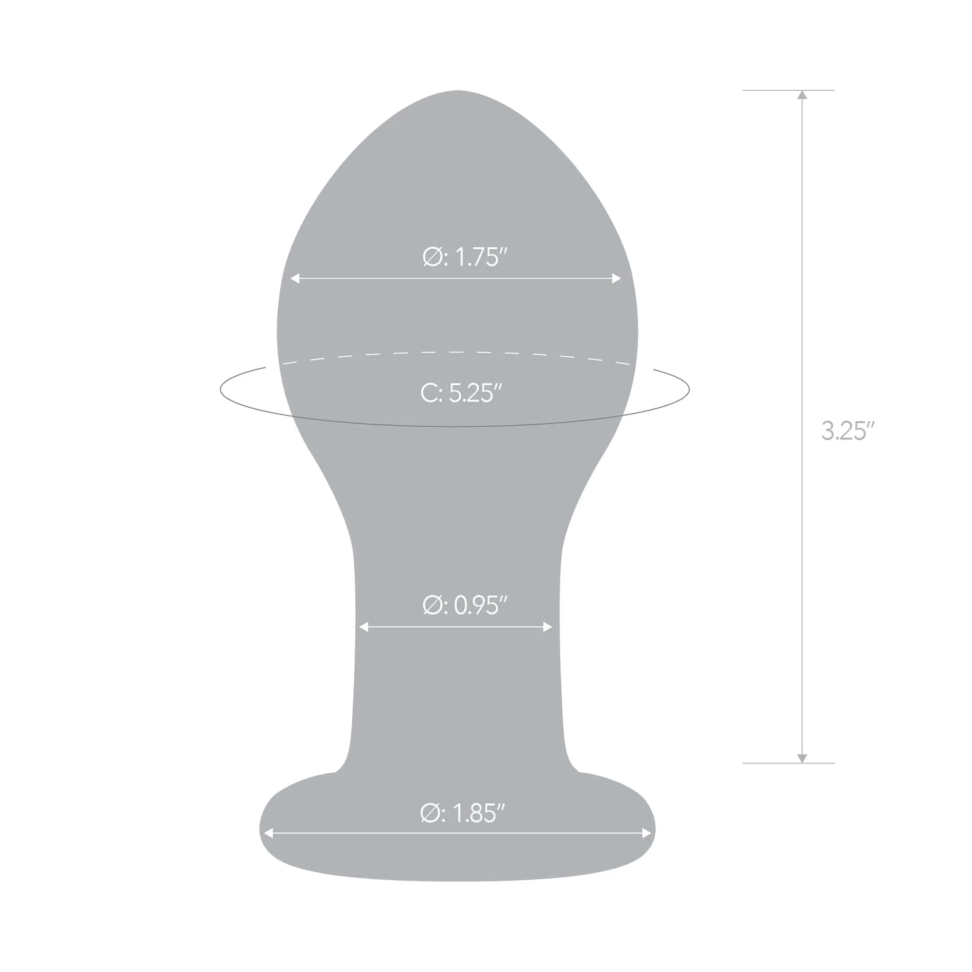 Glas - Galileo Hand Blown Glass Butt Plug 3.5 (Black/Clear)