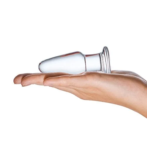 Glas - Glass Butt Plug Hand Blown Glass Dildo 3.5 (Clear)