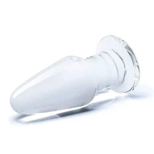 Glas - Glass Butt Plug Hand Blown Glass Dildo 3.5 (Clear)