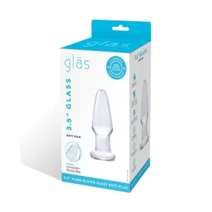 Glas - Glass Butt Plug Hand Blown Glass Dildo 3.5 (Clear)