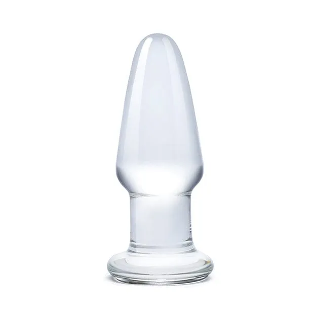 Glas - Glass Butt Plug Hand Blown Glass Dildo 3.5 (Clear)