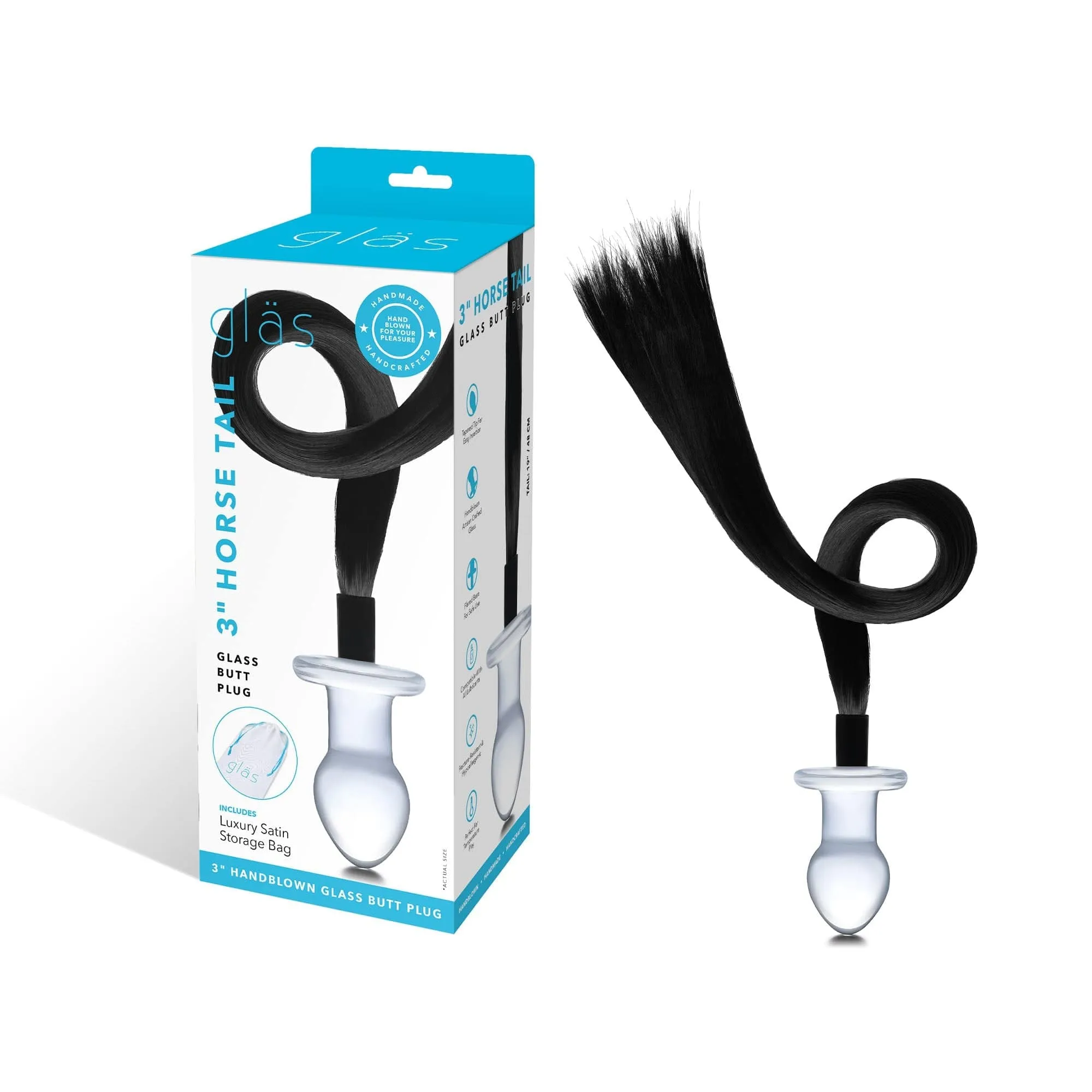 Glas - Horse Tail Glass Butt Plug 3 (Clear)