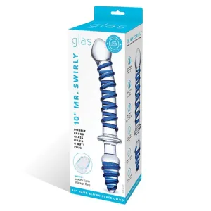 Glas - Mr Swirly Double Ended Glass Dildo and Butt Plug 10 (Clear)