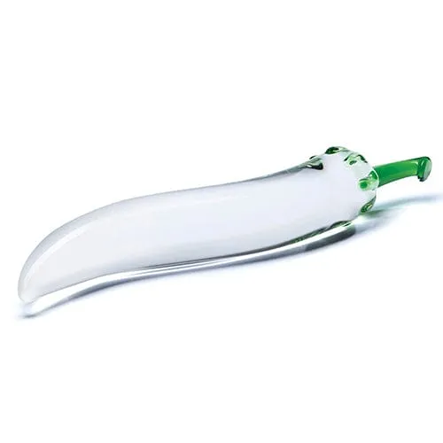 Glas - Naturals Chili Pepper Hand Blown Glass Dildo 8.25 (Clear)