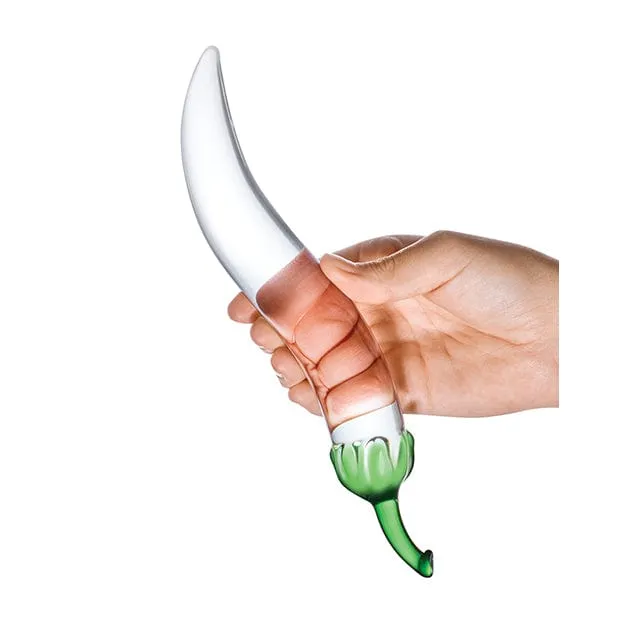 Glas - Naturals Chili Pepper Hand Blown Glass Dildo 8.25 (Clear)
