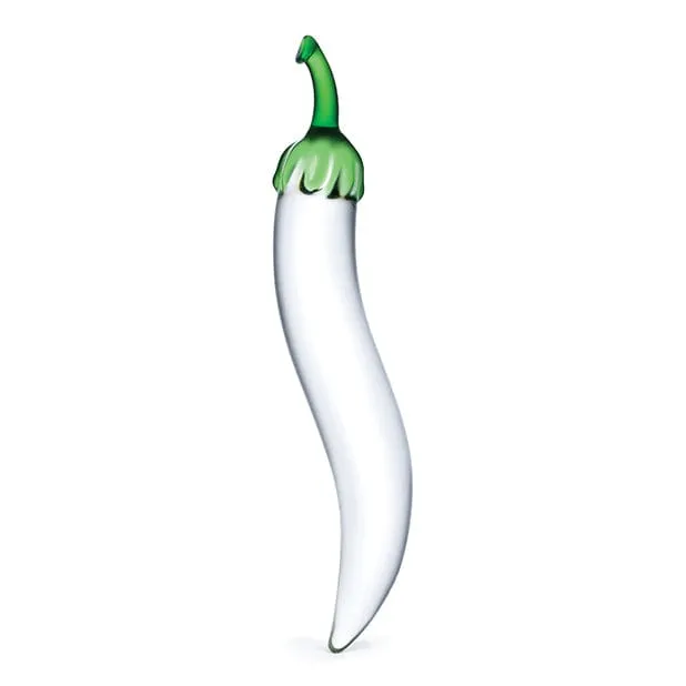 Glas - Naturals Chili Pepper Hand Blown Glass Dildo 8.25 (Clear)