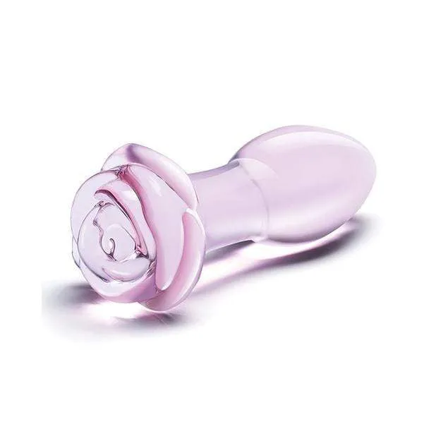 Glas - Rosebud Glass Butt Plug 5 (Pink)