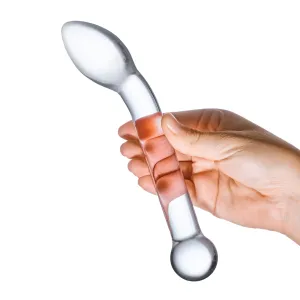 Glas - Slimline G Spot Hand Blown Glass Dildo 8 (Clear)