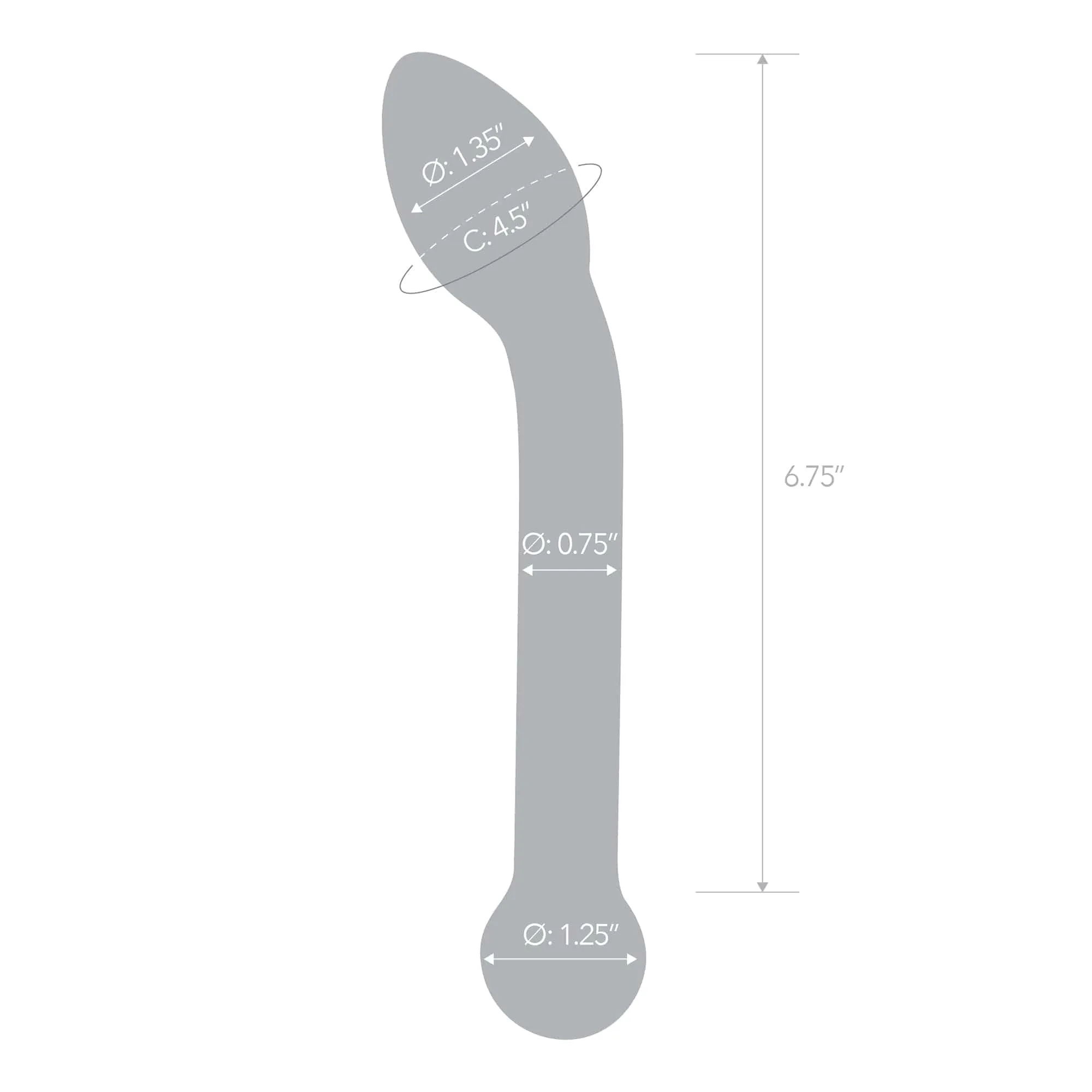 Glas - Slimline G Spot Hand Blown Glass Dildo 8 (Clear)